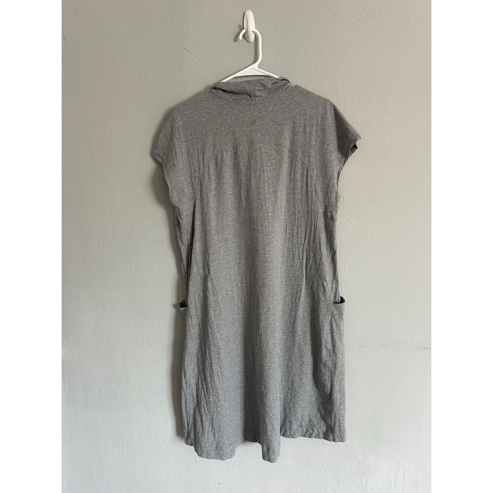 Lululemon Gray Cotton Blend Dress Size L Half Zip Pockets Short Sleeve - Picture 4 of 5